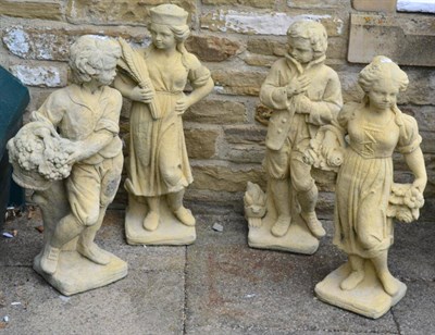 Lot 1159 - A group of four composition statues, The Four Seasons