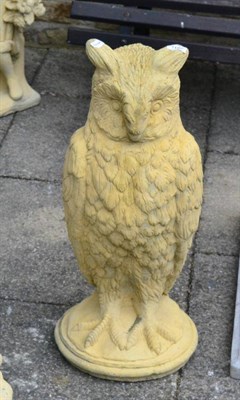 Lot 1162 - A pair of composition owl statues