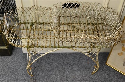 Lot 1175 - A white painted wirework planter and another (2)