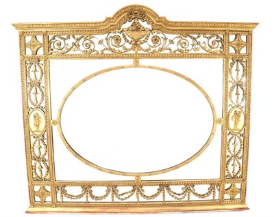 Lot 819 - A Neo-Classical Gilt and Gesso Overmantel Mirror, in the style of Robert Adam, early 19th...