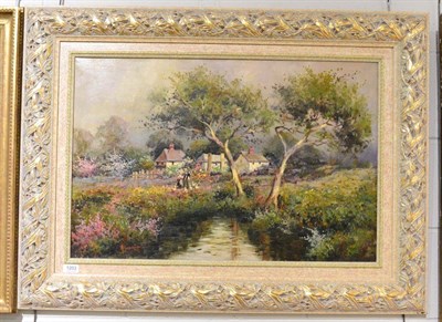 Lot 1203 - Antonio Sannino (b.1959) Blossoming spring scene, signed, signed and inscribed verso, oil on canvas