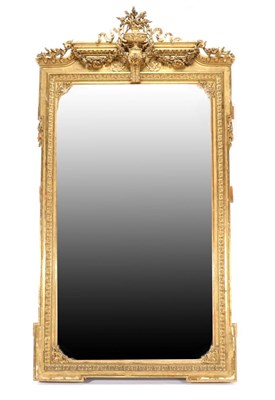 Lot 820 - An Impressive Louis XV Style Gilt and Gesso Overmantel Mirror, 2nd half 19th century, the...