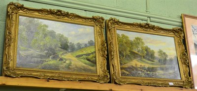 Lot 1217 - George Alexander (BRITISH, 1832-1913), Bogden Beck and On The Ryburn, a pair of landscape oils...