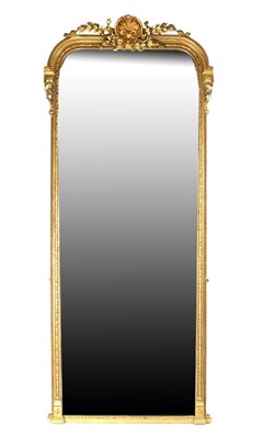 Lot 821 - A Mid 19th Century Gilt and Gesso Overmantel Mirror, the original mirror plate within a...