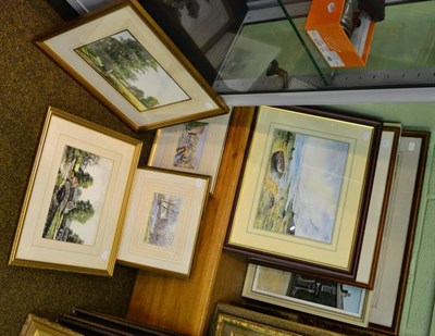 Lot 1237 - Two watercolours signed Rushton and two by G H ";Griff"; Griffiths, an oil signed Land and...