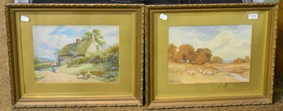 Lot 1238 - Two 19th century watercolours, cottage scene and ducks, each signed