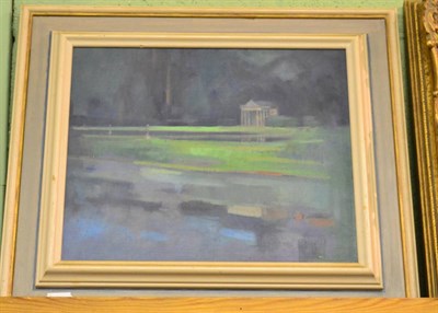 Lot 1254 - Raymond Oliver (British 1933-) ";Reflections, Fountains Abbey";, pastel, signed