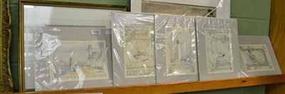 Lot 1258 - After Jessie M King (1875-1949), ";Seven Happy Days";, seven prints with metallic embellishment...