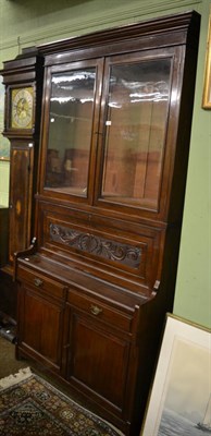 Lot 1289 - A Victorian mahogany glazed secretaire bookcase