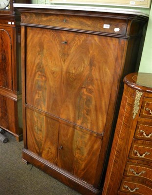 Lot 1296 - French mahogany marble top secretaire (converted)