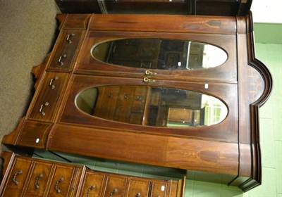 Lot 1305 - Edwardian mahogany double mirror door wardrobe