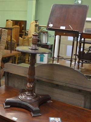 Lot 1335 - A Victorian mahogany adjustable reading stand with brass mounts