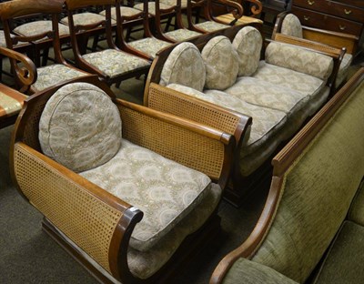 Lot 1362 - A three piece bergere suite, in the Art Deco style