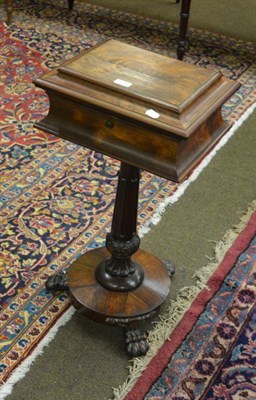 Lot 1378 - Victorian rosewood pedestal work table