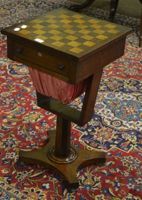 Lot 1380 - William IV rosewood sewing/games table