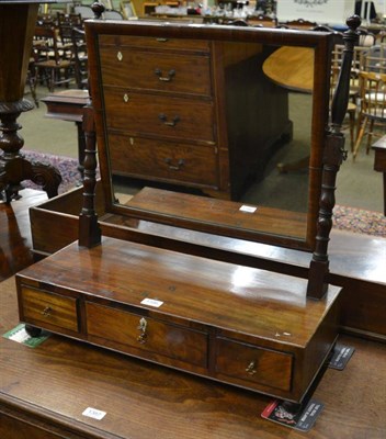 Lot 1386 - Georgian mahogany toilet mirror and a Chinese figural lamp