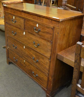 Lot 1392 - An early 19th century mahogany inlaid four height chest of drawers