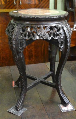 Lot 1401 - A Chinese marble plant stand