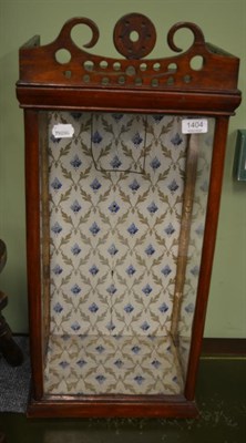 Lot 1404 - An Early 20th century dolls oak framed glazed display cabinet, 32cm by 70cm by 23cm