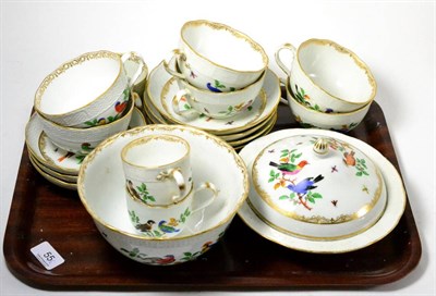 Lot 55 - Two Meissen part tea and breakfast services (seconds), on two trays