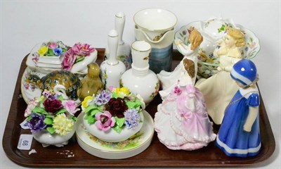 Lot 68 - Three royal Worcester ladies together with a miscellaneous collection of modern ceramic...