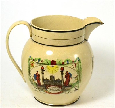 Lot 80 - A Dixon, Austin & Co Sunderland Pottery Large Jug, circa 1820, printed with A West View of the Cast