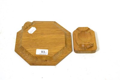 Lot 93 - A Robert ";Mouseman"; Thompson ashtray and octagonal teapot stand (2)