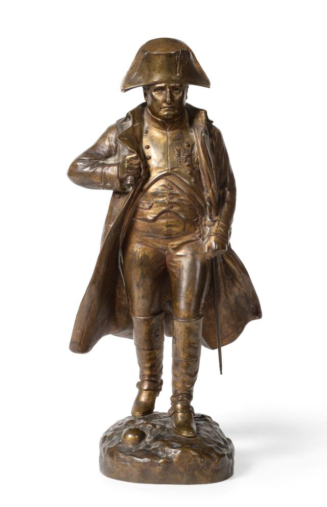 Lot 7 - Jules Edmond Masson (French, 1871-1932): A Gilt Bronze Standing Figure of Napoleon Bonaparte,...
