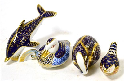 Lot 105 - Four Royal Crown Derby paperweights