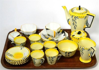 Lot 129 - A Shelley part china breakfast set, pattern No 11678 and a Burleigh ware coffee set