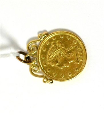 Lot 180 - A 2 1/2 American dollar coin soldered as a charm