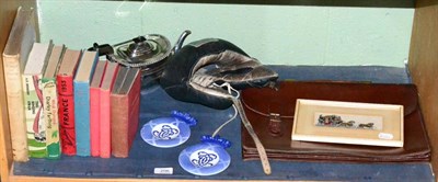 Lot 206 - Stevenograph ";The London and York";, boxing helmet, EPBM teapot, books etc