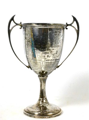 Lot 244 - A silver trophy cup