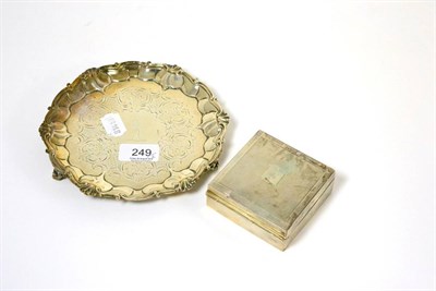 Lot 249 - A silver waiter and cigarette box