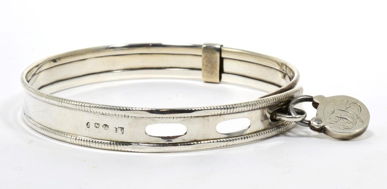 Lot 25 - An Early Victorian Silver Dog Collar, Joseph Wilmore, Birmingham 1838, inscribed Miss S...
