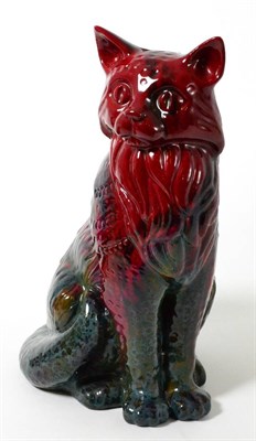 Lot 270 - A Royal Doulton flambe cat