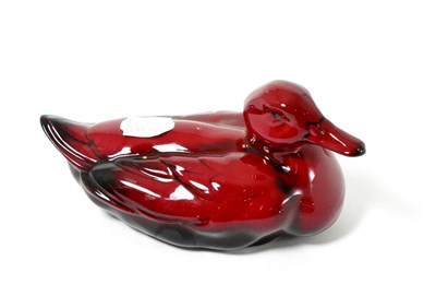 Lot 271 - Royal Doulton flambe duck signed Noke