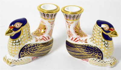 Lot 279 - A pair of Royal Crown Derby Imari candle holders (2)