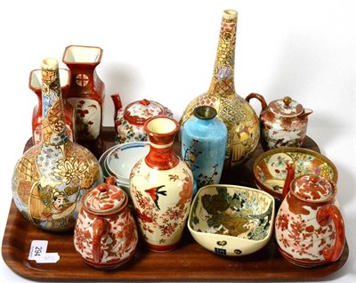 Lot 294 - An interesting collection of Japanese ceramics including satsuma wares, with other items (16)