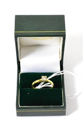 Lot 303 - An 18ct gold diamond solitaire ring, with copy valuation, 0.25 carat approximately