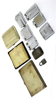 Lot 365 - Various silver cigarette cases and lighters etc (qty)