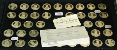 Lot 369 - Birmingham mint collection, forty two medals Kings and Queens of the British Isles, limited edition