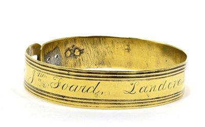 Lot 37 - A Brass Dog Collar, early 19th century, inscribed Jno Foard Landcross within reeded borders,...