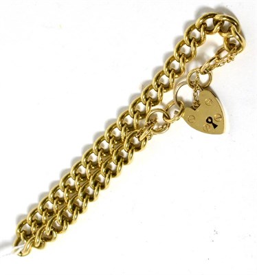 Lot 393 - A 9ct gold padlock bracelet