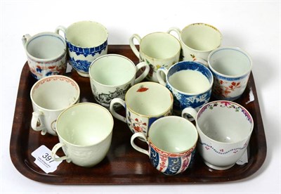 Lot 397 - A collection of twelve 18th century porcelain coffee cups including Liverpool Chinoiserie...