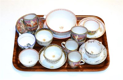 Lot 413 - Assorted 18th/19th century English porcelain tea bowls, tea cups and saucers etc