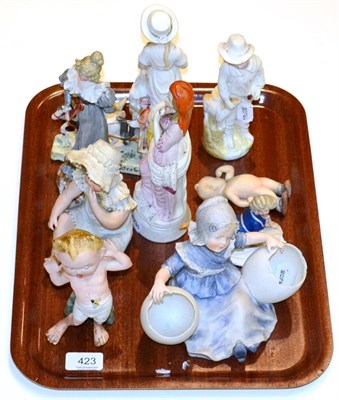 Lot 423 - A collection of bisque figures including babies and children etc (11)