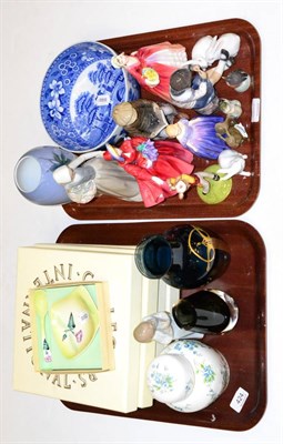 Lot 424 - Various 20th century ceramics and glass (on two trays)