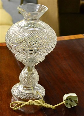 Lot 430 - A Waterford crystal Lismore pattern table lamp