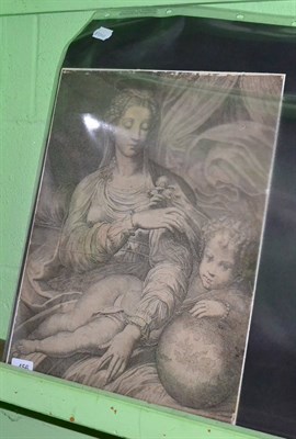 Lot 456 - Domenico Tibaldi after Parmigianino (1541-1583) Madonna of the rose, engraving, FR Parmesiano...